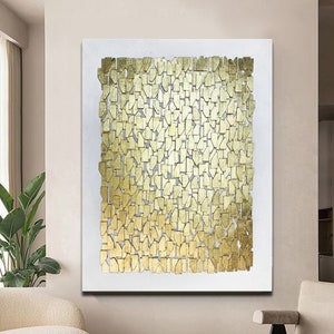 Goldene geometrische Wandkunst, Holzwandkunst, Blattgold, weiße Holzplatte, Luxus-Zimmer-Wand-Kunst-Dekor, abstrakte minimalistische Kunst, Wohnzimmer-Dekor