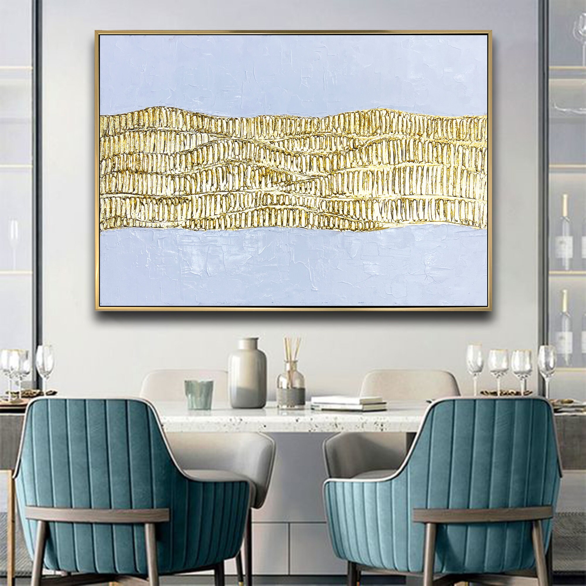 Wabi Sabi Painting Texture Gold Leaf Wall Art Abstract Wall Art ...