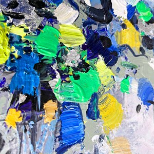 Original Teal Wall Art Abstract Painting On Canvas Abstract Gray Painting Custom Home Decor Multicolor Large Living Room Wall Art Gift Idea image 5