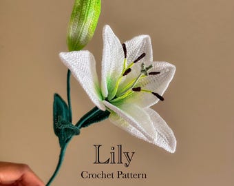 Crochet Lily Flower Pattern: English PDF Instructions