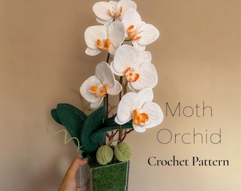 Moth Orchid PDF Crochet Pattern | Instan download PDF tutorial with English intructions