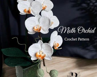 Crochet Moth Orchid PDF Pattern – Easy Flower Amigurumi PDF Tutorial – Instant Digital Download”