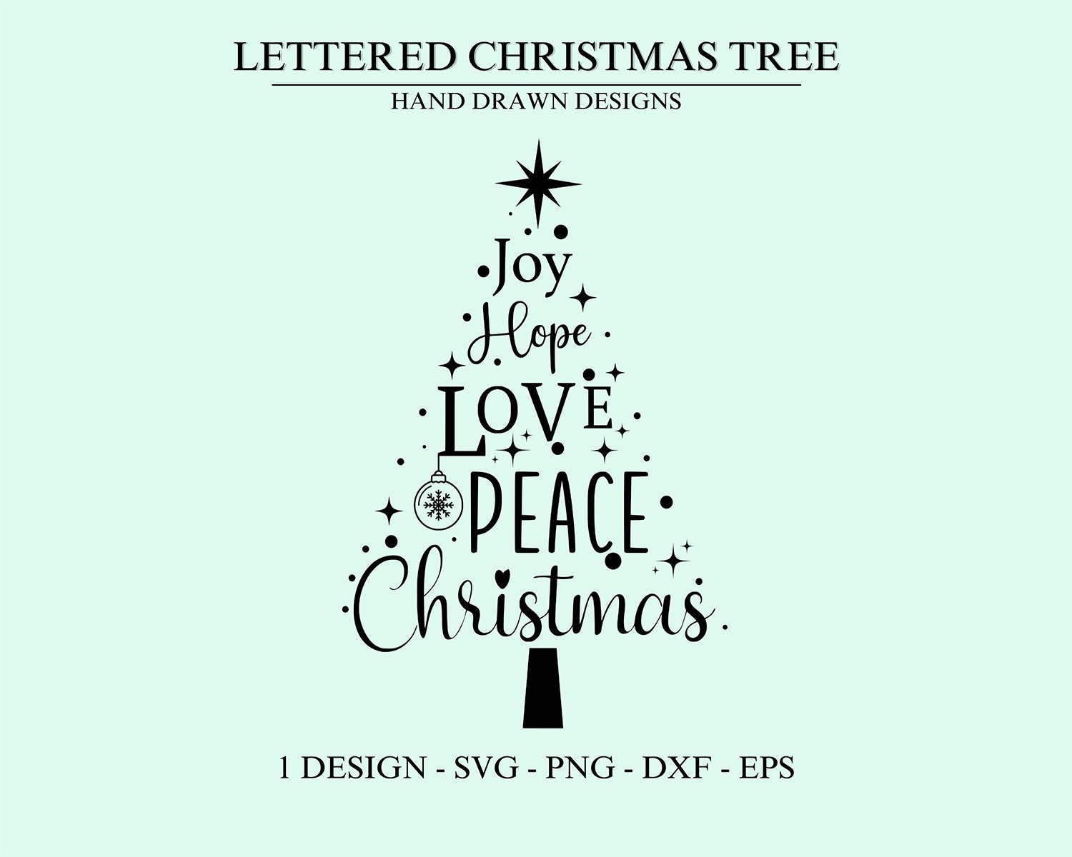 Lettered Christmas Tree Svg Dxf Eps Pdf, Christmas Tree Design Svg, Xmas Letter Tree Svg, Commercial Licence