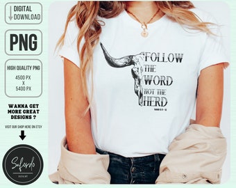 Follow The Word Not The Herd PNG, Trendy Christian Png, Religious Png, Psalm Png, Bible Verse, Church PNG, Commercial Licence