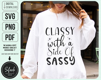 Elegante con un lato della camicia da ragazza impertinente SVG PNG PDF, camicia impertinente in formato Svg, maglione provocatorio in formato Svg, impertinente in formato Svg, licenza commerciale