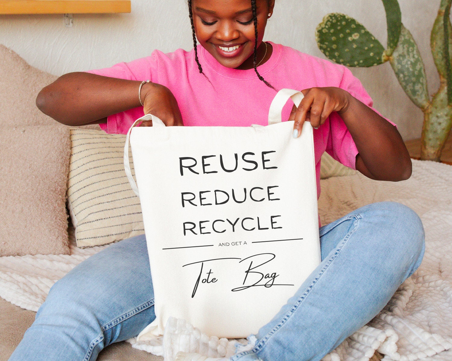 Reuse Reduce Recycle Tote Bag SVG PNG PDF, Environmentally Conscious ...