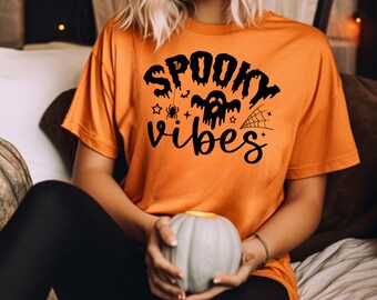 Halloween SVG PNG PDF, Fall svg, Funny Halloween svg, Spooky Vibes, Halloween T-Shirt svg,  Commercial Licence