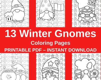 Kleurplaten winterkabouters (pdf) | Seizoensontwerpen voor kerst en feestdagen voor kinderen