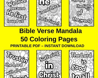 Bible Verse Coloring Pages | Christian Scripture Printables | Inspirational Faith Coloring Book PDF