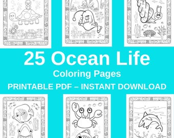 Ocean Life Coloring Pages for Kids: Sea Animals & Underwater Designs (PDF)