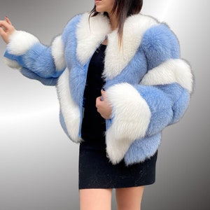 2 colors Women’s Fox Fur Jacket – Premium Quality & Stylish -  - Women’s  Fur Jacket – Removable sleeves - Perfect -