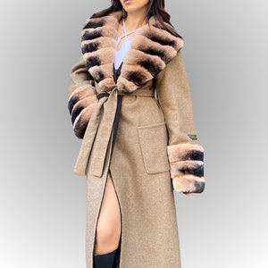 Women Alpacan Coat - Women Long Coat - Alpaca Fur jacket - Rex Fur Coat - Rex Fur Jacket - For Her