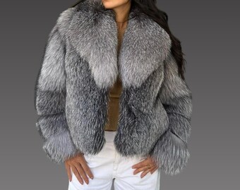 Lux Fur Jacket - Frost Fox Fur Women’s Jacket – Fox Fur Coat - Premium Quality Fur - Fox Fur Jacket – Real Fox Fur