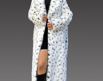 Women Faux Fur Jacket - Faux Fur - Women Faux Coat - Long Faux Fur Jacket - Mottled Faux Fur - Fur Coat Women