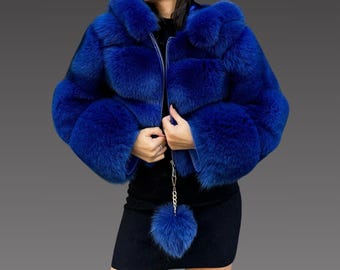 Premium Quality  Fox Fur - Real Women Fox Fur - Women Fur Jacket - Gift For Women - Fox Fur Jacket -