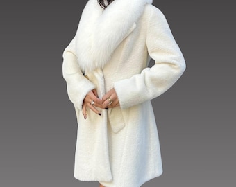 Women Fur Jacket - Alcantara Fox Fur Jacket - Alcantara Coat - Fox Fur - Real Fur - Best Gift -