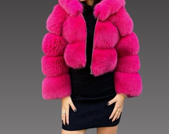 Premium Quality  Fox Fur - Real Women Fox Fur - Women Fur Jacket - Gift For Women - Fox Fur Jacket -