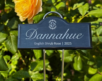 Marcador de jardín personalizado, estaca para planta, marcador de rosa, etiqueta para planta, etiqueta para jardín, etiqueta para rosa, estaca de identificación grabada, placa para rosal, jardín de flores