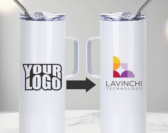 Custom Logo Tumbler with Handle Insulated Travel Mug Corporate Gift Personalized 20oz Water Bottle Corporate Brand Merch