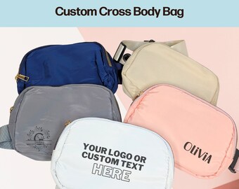 Personalized Fanny Pack Custom Cross Body Bag Personalized Waist Bag Custom Belt Bag Custom Fanny Pack Waist Purse for Travel Employee Gift