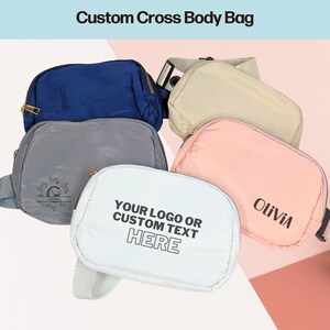 Personalized Fanny Pack Custom Cross Body Bag Personalized Waist Bag Custom Belt Bag Custom Fanny Pack Waist Purse for Travel Employee Gift