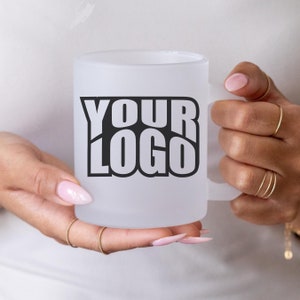 Custom Coffee Mug Personalized Glass Cup Clear Coffee Mug Custom Swag Small Business Promotional Item Your Logo Here Corporate Gift Holiday