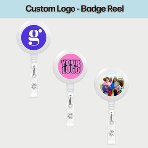 Custom Badge Reel Personalized Photo ID Badge Holder Custom Photo Badge Reel Retractable ID Tag Circle Badge Reel Retractable Nurse Badge