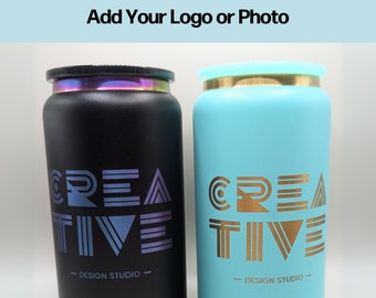Personalized Laser Engraved Water Bottle With Custom Logo Bulk Stainless Steel Insulated Cup With Straw Gift for Customer Promotional Item