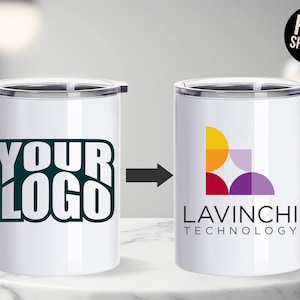 Custom Logo Tumbler Small Business Owner Promotional Item Corporate Bulk Marketing Gift Business Swag Employee Giveaway Custom Text Mug