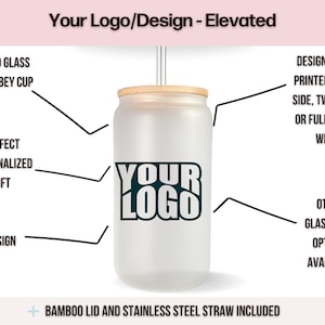 Company Logo Personalized Frosted Glass Iced Coffee Cup Corporate Gift Idea Small Business Owner Your Logo Here Business Swag Marketing Gift Corporate Bulk