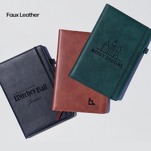 Personalized Notebook Custom Journal Engraved Leather Journal Personalized Employee Gift Journal with Name Office Gift Branded Product Gift Option 1 - LOGO