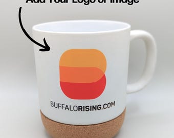 Custom Coffee Cup White Matte Mug Cork Bottom Mug Personalized Coffee Mug Minimalist Ceramic Coffee Mug Tea Cup Business Merch New Employee