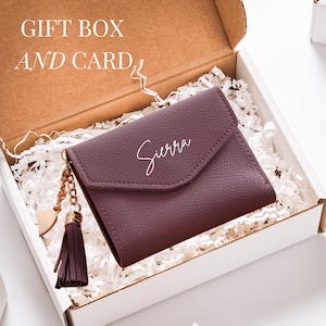 Regalo personalizado para mujer, billetera de bolsillo, tarjetero, monedero, regalo económico para empleados, regalo personalizado para clientes, billetera pequeña personalizada para el equipo