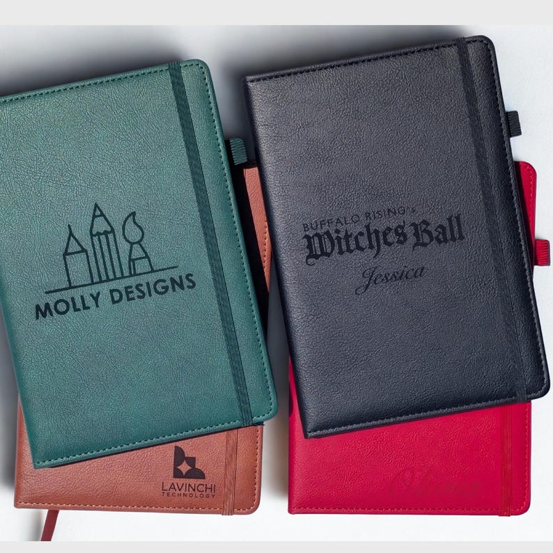 Personalized Notebook Custom Journal Engraved Leather Journal Personalized Employee Gift Journal with Name Office Gift Branded Product Gift image 6