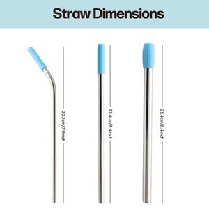 Metal Straw 9 Inch Straw Boba Straw Curved Straw Reusable Straw ...