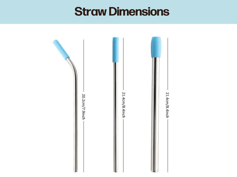 Metal Straw 9 Inch Straw Boba Straw Curved Straw Reusable Straw ...