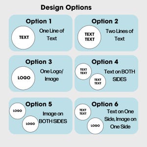 Puede incluir: Un gr&aacute;fico que muestra seis opciones de dise&ntilde;o. Cada opci&oacute;n est&aacute; en un rect&aacute;ngulo azul claro. Las opciones incluyen texto, logotipos e im&aacute;genes. El texto dice "Opciones de dise&ntilde;o", "Opci&oacute;n 1", "Opci&oacute;n 2", "Opci&oacute;n 3", "Opci&oacute;n 4", "Opci&oacute;n 5" y "Opci&oacute;n 6".