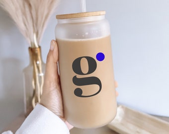 Personalized Logo Ice Coffee Cup Custom Branded Gift Employee Swag Client Gift Logo Cup Promotional Item Book Swag Custom Glass Coffee Cup