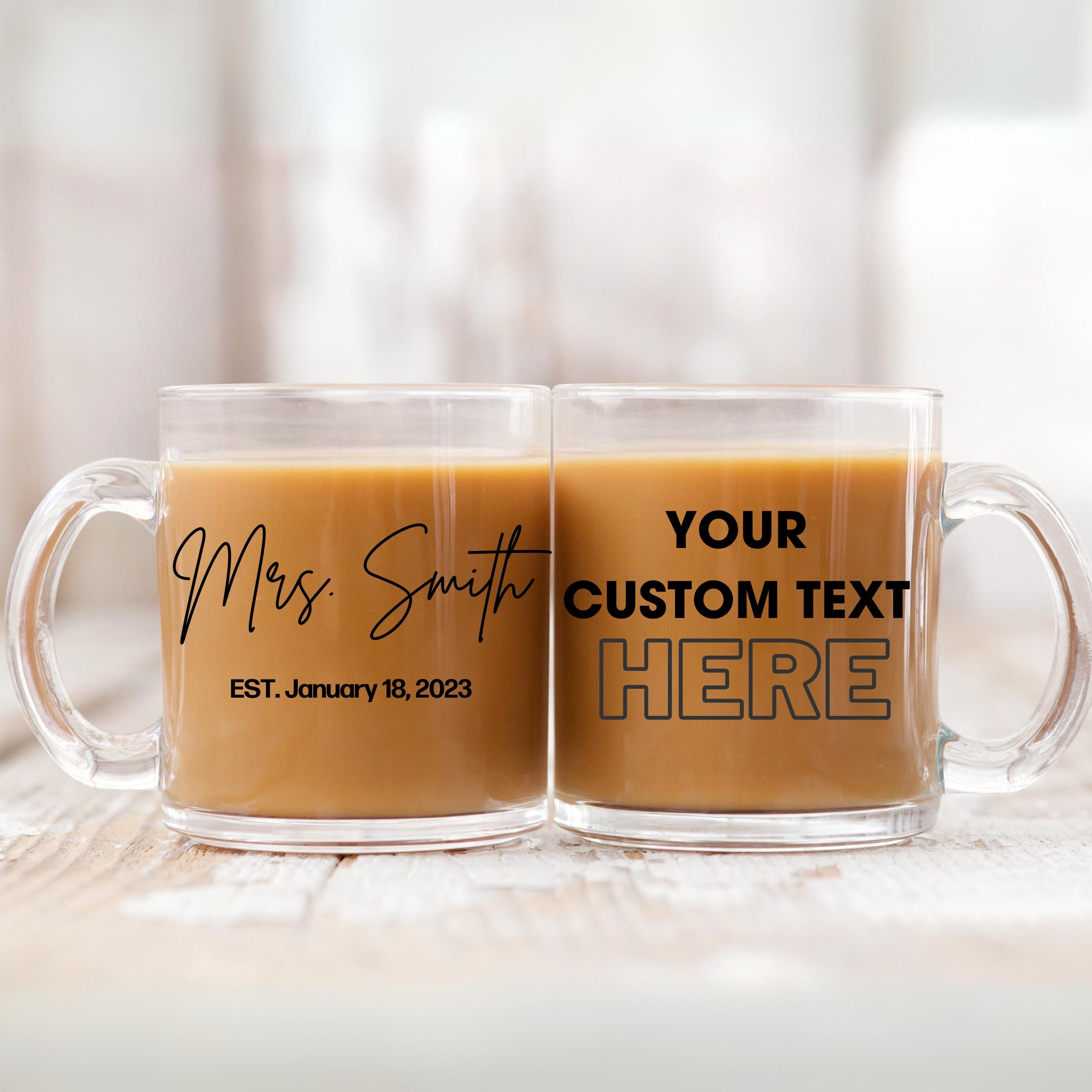 Personalized Glass Coffee Mug Custom Engraved Text & Logo - Northwest Gifts