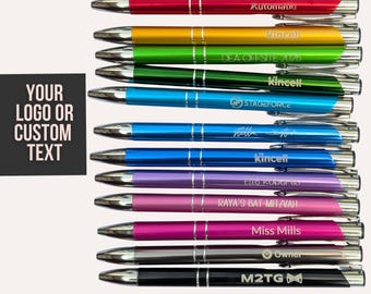Custom Engraved Metallic Pen Personalized Add Logo Corporate Swag Company Branded Merch Promotional Swag Office Supply Employee Onboarding