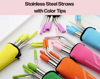 Metal Straw 9 Inch Straw Boba Straw Curved Straw Reusable Straw Replacement Straw Recyclable Straw Libbey Grande Straw Sublimation Supply