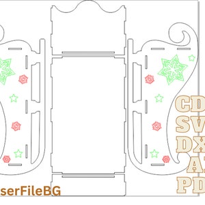 Slitta di Natale, modello vettoriale per taglio laser, Svg, Dxf, Ai, file PDF tagliato al laser, download istantaneo