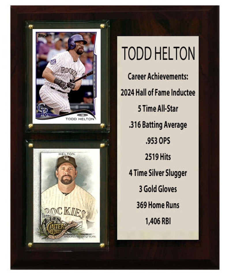 Todd Helton Colorado Rockies 2024 MLB HOF 2 Card Stats Plaque 8 X 10 Etsy