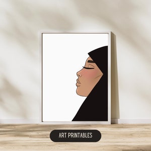Hijabi girl print, Islamic art, Islamic art quotes, Hand drawn digital art, Room decor for Hijabis, High quality, Personalised prints