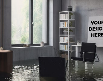 Office Mock Up Flooded Office Muck Up