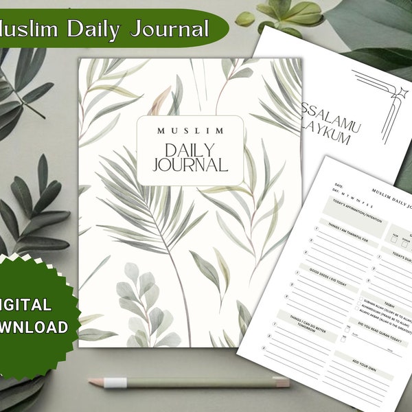 The Muslim Daily Journal - Druckbarer Salah-Tracker, Salah-Journal, Duaa-Journal, islamischer Planer, muslimisches Buch - nur digitaler Download
