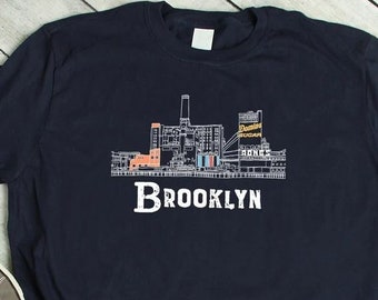 Brooklyn New York City T Shirt / Domino Factory Hometown Tshirt / Vintage Graphic Tee / NYC Unisex T-Shirt