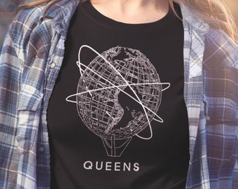 Camiseta Queens / Unisphere / Ciudad de Nueva York / Astoria / Flushing / Forest Hills / Rego Park / Camiseta Queen, NY / Flushing Meadows