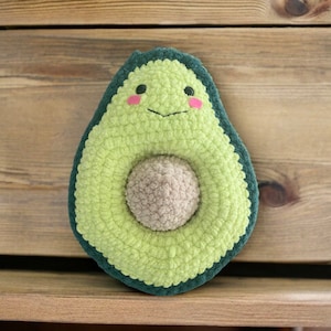 Jumbo-cado Big Avocado Plush with Removable Pit crocheted