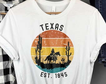 Texas Est. 1845, Texas Shirt, Texas Home Shirt, Cute Texas Shirt, Texas Gift, Texas Lovers, Texas Fan, Gift From Texas